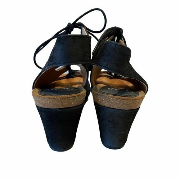 Sofft Maize Sandals Shoes Black Leather Lace Up Open Toe 7 - Picture 4 of 8